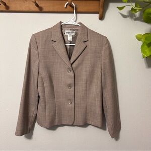 Pendleton 100% Wool Women's Beige Blazer Size 10 Petite